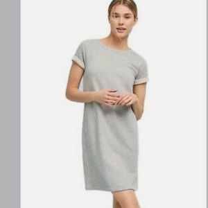 CLOTH & STONE sz M crew neck sweatshirt dress with crochet detailing at pockets